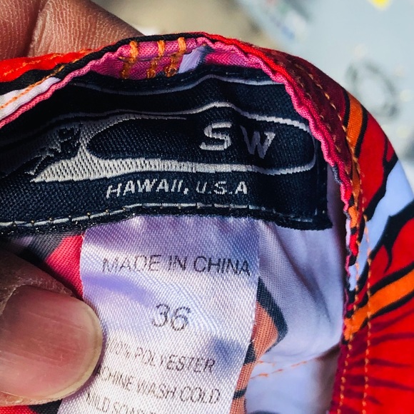 Hawaii Men’s Floral Swim Trunk Short Size 36 - Picture 14 of 15